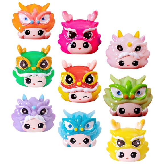 unbranded 9 Pcs Moss Dragon Decor Flower Planter Outdoor Gnomes Fairy