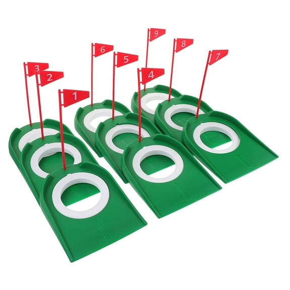 OUNONA 9-Piece Golf Practice Hole Cups Set, ABS Material for Indoor and Outdoor Putting Training