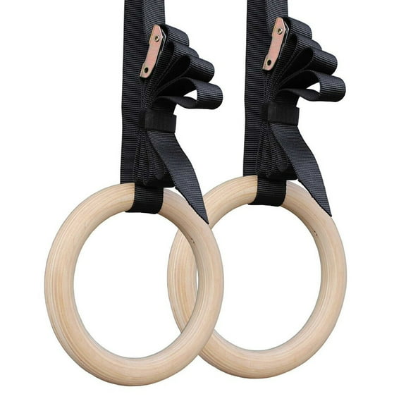 unbranded A Pair of Gymnastic Rings Rings for Full Body Strength and Bodyweight Training Cross-Training Workouts (28mm)
