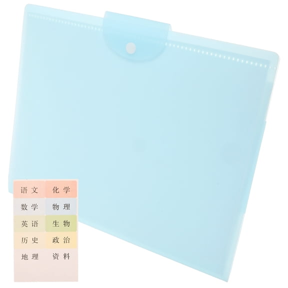 HEMOTON Blue Transparent Storage Bags for Bills Coupons and Test Papers Portable Organizer with Strong
