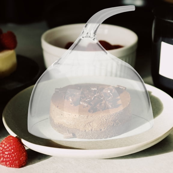 Phenofice Clear Round Acrylic Dessert Cloche Cover Set - Transparent Food Dome for Cake, Pastry, and Fruit Display