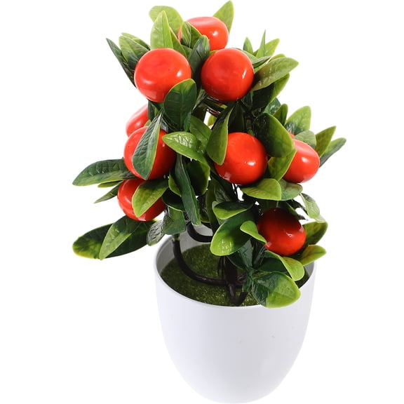 unbranded African Faux Orange Tree Mini Artificial Lemon Potted Plant Lifelike Office