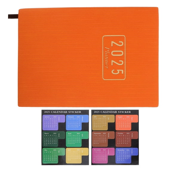 unbranded  Agenda Book Student Planner Dot Grid Journal Stickers Office Orange