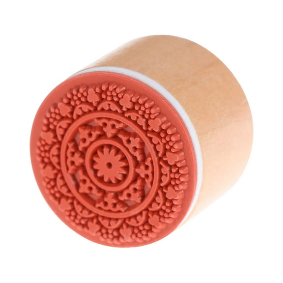unbranded Antique Circle Wooden Stamps Lace Pattern Seals Used for Christmas Gift Decoration Wooden Rubber Stamps ( -02)