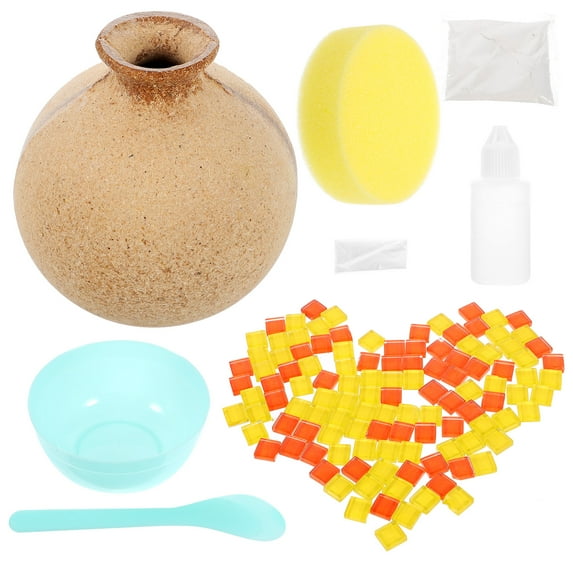 DIY Mosaic Vase for Decor Encouraging Creativity and Imagination with Safe Materials Assorted Color