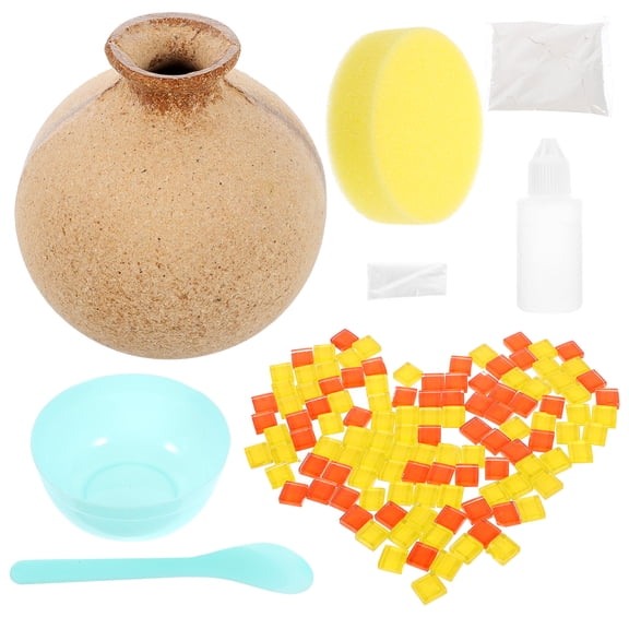 DIY Mosaic Vase for Decor Encouraging Creativity and Imagination with Safe Materials Assorted Color