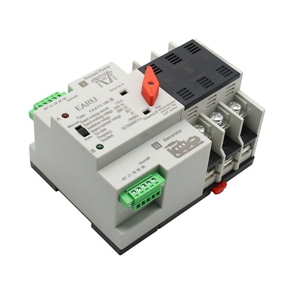 chidgrass Automatic Transfer Switch Dual Power Rail Uninterrupted Selector Professional Replacement Office W2R-3P 110V
