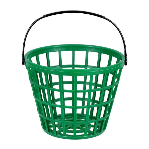 WHAMVOX Durable Plastic Golfball Storage Basket with Swivel Handle for Collecting Balls Holds 50 Balls Green