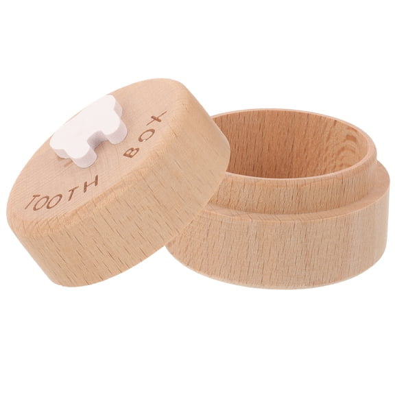 unbranded Baby Tooth Collection Box Wood Box Cartoon Tooth Packing Box Fetal Hair Tooth Container