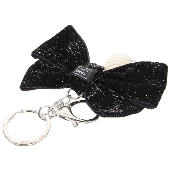 OULII Black Bowknot Keychain Decorative Key Holder Charm for Backpack Purse Accessories