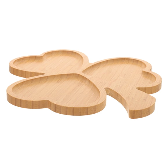 GARVALON Delicate Bamboo Plate Three-Compartment Family 1Pcs 12.58X11.79X0.51in