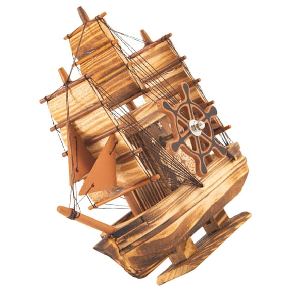 unbranded Beach Decor for Wooden Sailboat Toy Sailing Ship Figurine Child 21x20CM