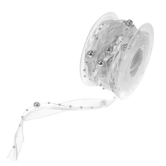 unbranded  Beaded Embellished Ribbon Tassel Burlap Leaf Ribbons Christmas Decoration Silver