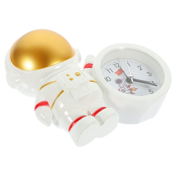 HOOWIFFY Desktop Clock Decor Spaceman Clock Golden Plastic 1Pack