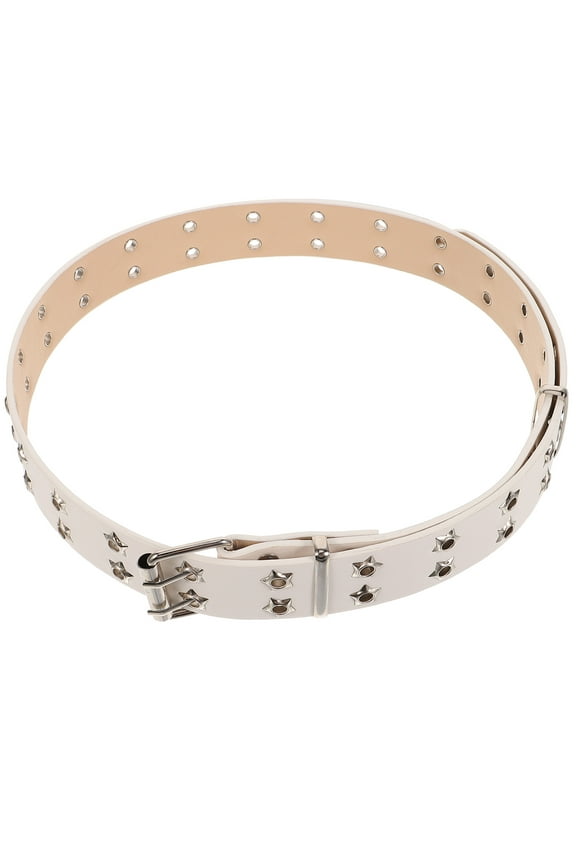 Belts Wide with Double Row of Holes Decorated Miss