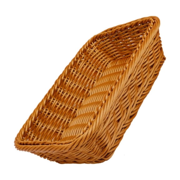 COSMOBETTY Woven Fruit Basket Light Brown Plastic 1Pc 11.8X7.9X2.7in