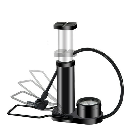 Portable Mini Foot Pedal Air Pump for Inflation with Barometer Black Multi-purpose 1PC