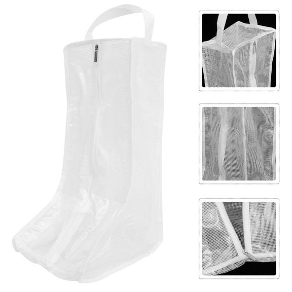 Raindrops 2Pcs Portable Boots Storage Bags Dustproof Organizer with Clear Design