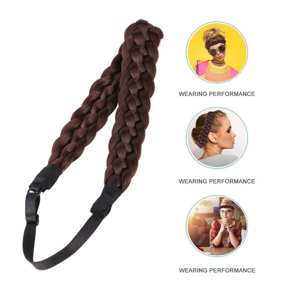 LITINKIMI Braided Hair Tie Wig Braid Brown High Temperature Wire 1 Piece