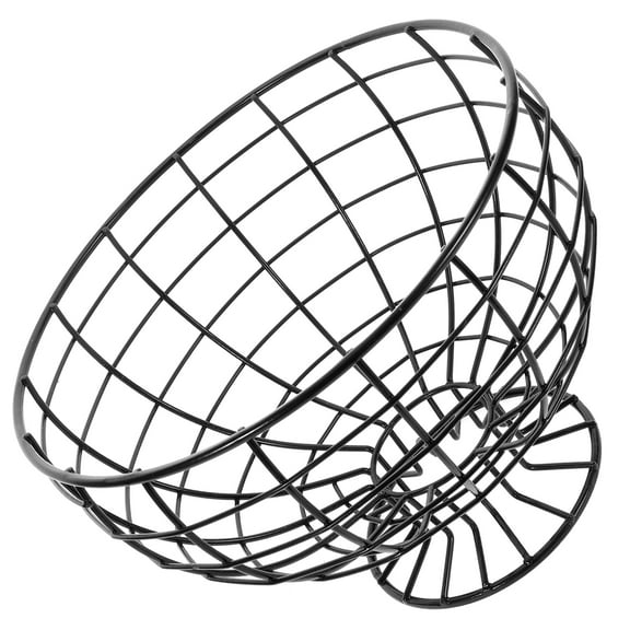 unbranded Bread Basket Iron Decorative Ornament Basket Wire Fruit Bowl 20X15.5X10CM Black