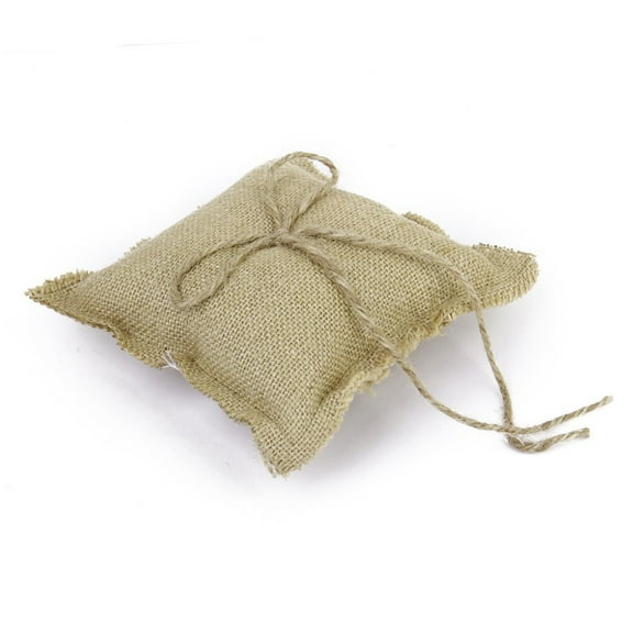 unbranded Bridal Wedding Ceremony Jute Pocket Ring Bearer Pillow Cushion