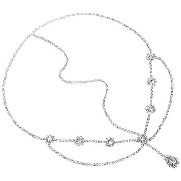 unbranded Bridal Wedding Headwear Rhinestone Forehead Chain Silver 1Pack Accessory for Women