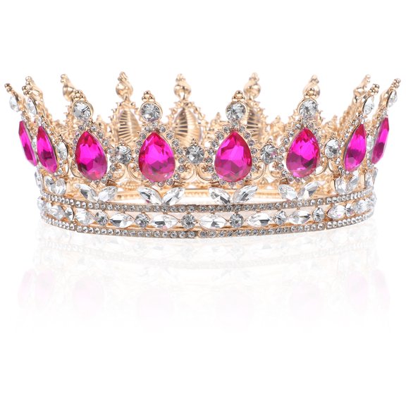 KHBUAB Bride Crown Headband with Rhinestones Elegant Multi Color Hair Decor for Special Events