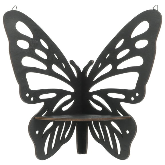unbranded Butterfly Corner Shelf Wall Corner Shelf Wooden Floating Shelf Crystal Crafts Display Shelf