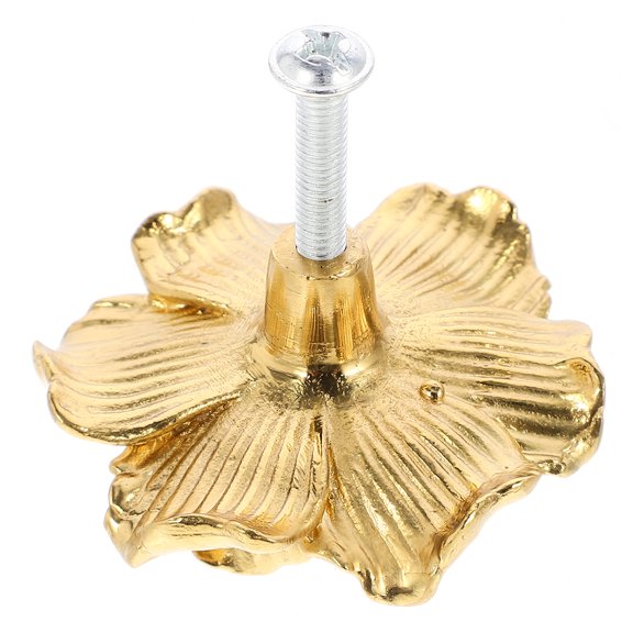 FUTUREORYY Golden Metal Drawer Knobs Rose Flower Pulls for Cabinet Dresser and Wardrobe
