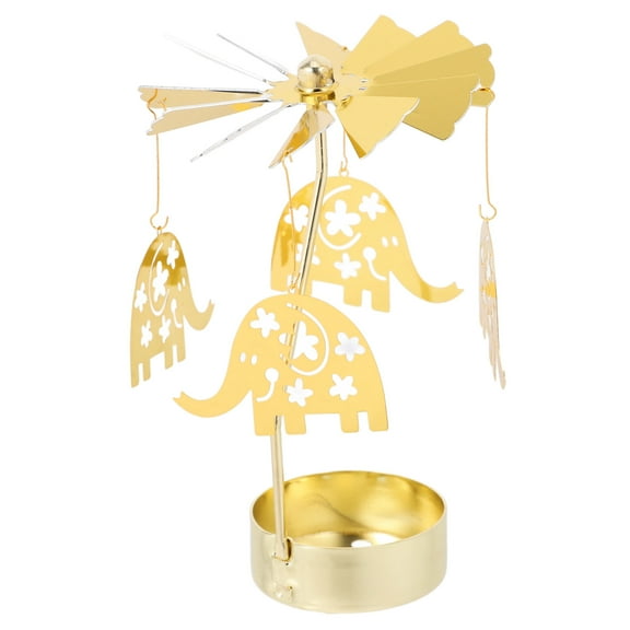 unbranded Carousel Candle Holder Windmill Chime Table Candles Decorations Golden