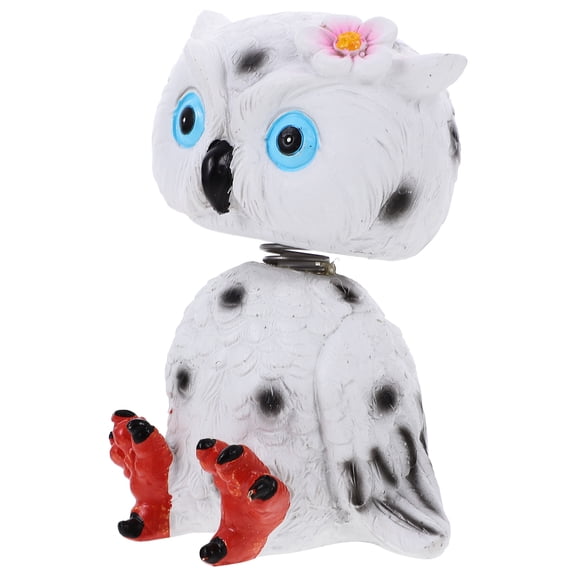 Owl Statue Decor Resin Figurine for Desk and Shelf Decor Unique White Owl Decoration 6 5 Inches