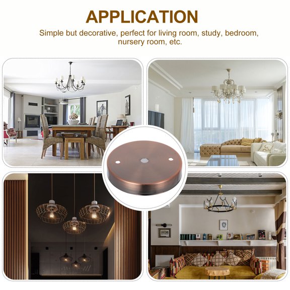 OUNONA Rose Gold Metal Ceiling Light Canopy Kit for Chandelier with Easy Installation and Enhanced Safety