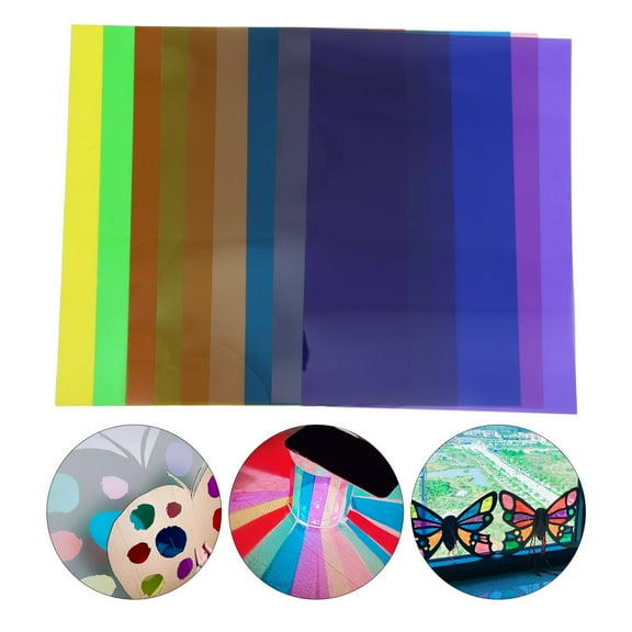 Milisten Assorted Colored Transparent Cellophane Sheets for Crafts, PVC Wraps, Wrapping and Projects