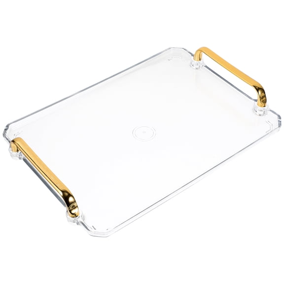 HOMEMAXS Transparent Plastic Storage Tray for Dried Fruits Candies Snacks with Double Handle Fits Daily Use