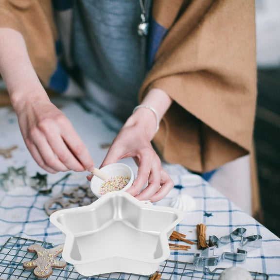 Cabilock Starbake Aluminum Alloy Star Cake Mold, 5 Pointed Star Cake Pans Baking Pan, Metal Nonstick Molds for Birthday Wedding Party Oven Safe