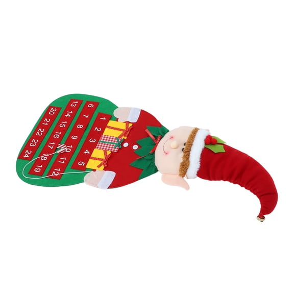 unbranded Christmas Calendar Advent Wall Calendar Red Decorative Use 1Set 31.1*16.9*0.4in