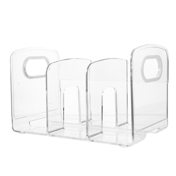 unbranded Clear Transparent Three-compartment Desktop Bookshelf Storage Bookends