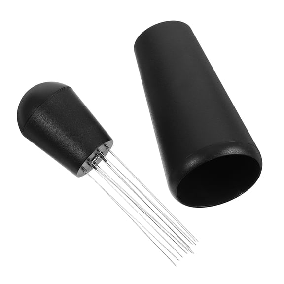 OULII Black Plastic and Stainless Steel Coffee Distributor Needle for Home and Cafe Use Enhances Flavor