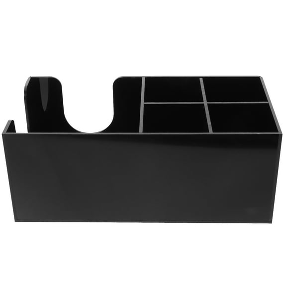 Wood Coffee Station Organizer for Countertop Storage, Black, 7.5 x 12.3 Inches, Kitchen Coffee Bar Accessory