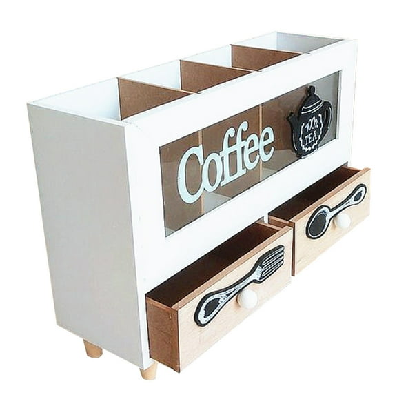 Coffee Storage Container with Clear Lid, Mug Holder and Pod Organizer, Kitchen Cabinet Organizer for Home and Office Use