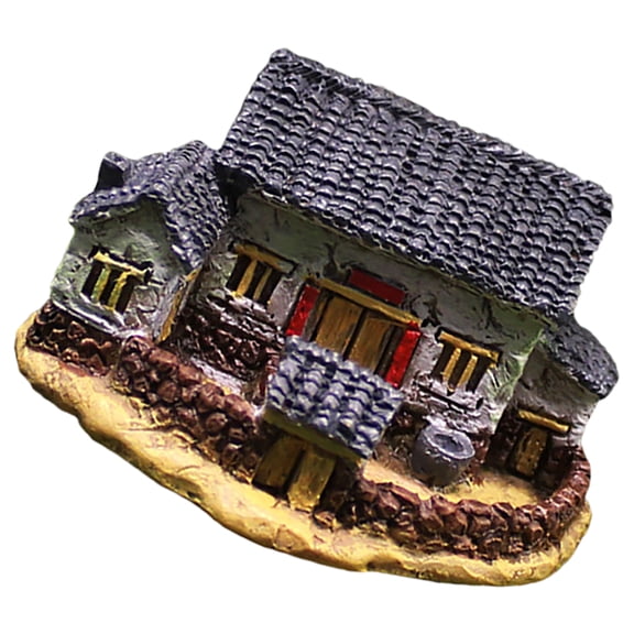 Resin Tiny House Ornament for Garden Use Assorted Color Realistic Craftsmanship Miniature Decor 3.5 x 3.5 x 3 Inches
