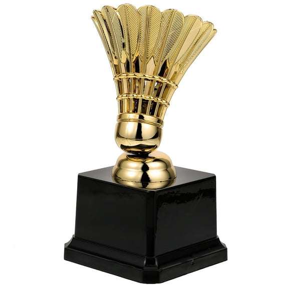 OULII Golden Plastic Badminton Trophy Award Display for Ceremonies and Sports Events - 1 Piece Commemorative Prize