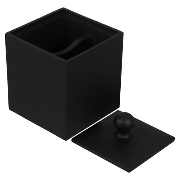unbranded Cotton Swabs Storage Box with Lid Toothpick Container Organizer Cosmetic Cotton Case for Home Daily Use (Black)