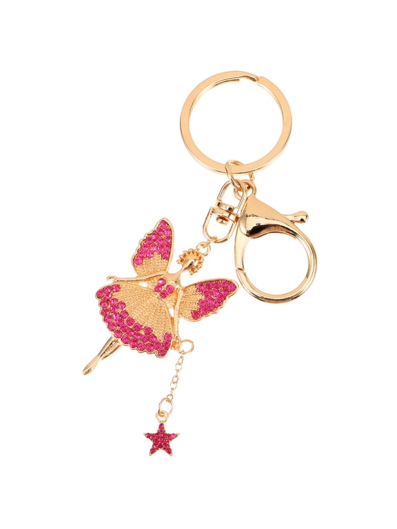 unbranded Creative Keychains Gifts Women Bag Pendant Keyrings Little Angel Keychain Girl Bag Pendant(Pink)