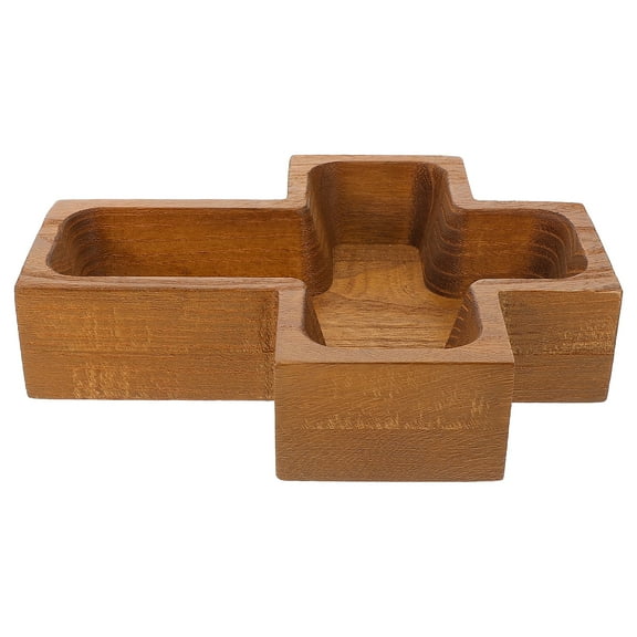 unbranded  Cross Wooden Bowl Trays for Serving Food Decorative Tiered Veggie with Lid Coffee Tables
