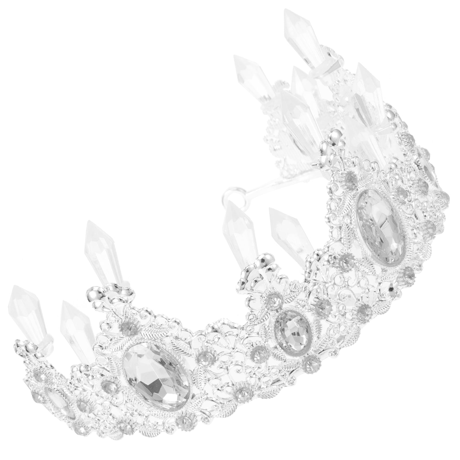Crystal Jeweled Silver Bridal Tiara - Unbranded Bridal Tiara - QUEEN VICTORIA Royal Bridal Tiara Crystal  main image 3