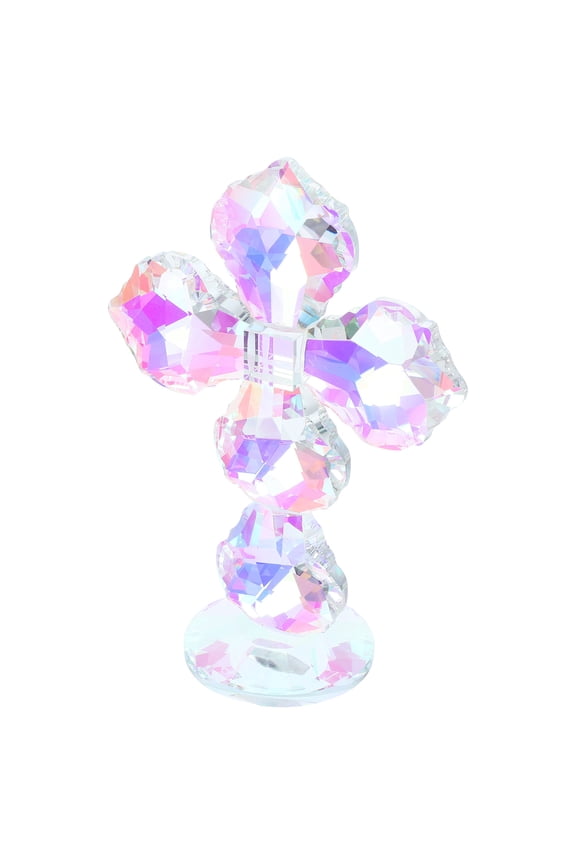Crystal Standing Crucifix Decor Handmade Glass Holy Crucifix Collectible Figurines For Women Men Home Easter Religious Decoration