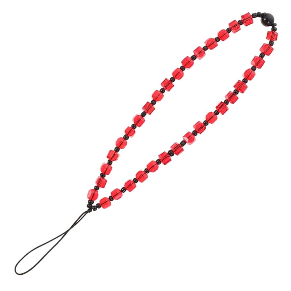 unbranded Pendant Ring Crystal Mobile Phone Chain Phone Strap 18X2X0.5CM Red