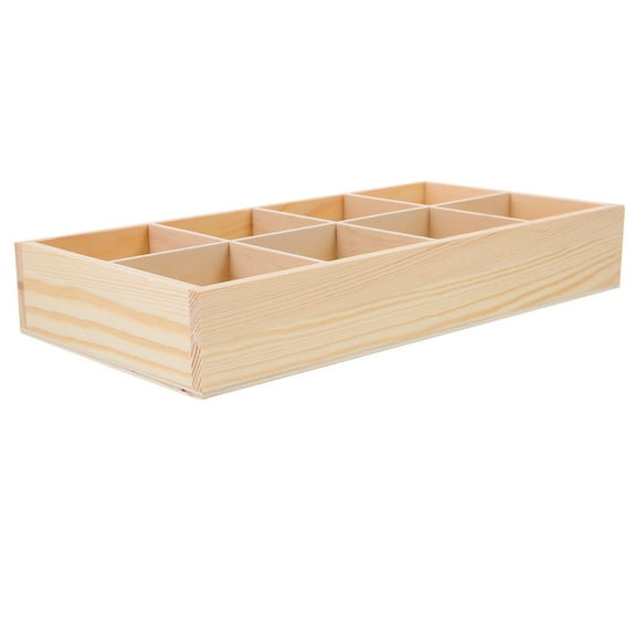 Wooden Planter Box for Succulents 1 Set Desktop Flowerpot Tray with Divider for Wood Plants Pot