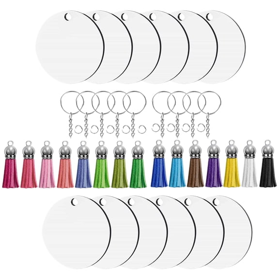 VERDANVERSE Assorted Color Wooden Keychain Blanks Set for Sublimation Pendant Crafts and Handmade Accessories